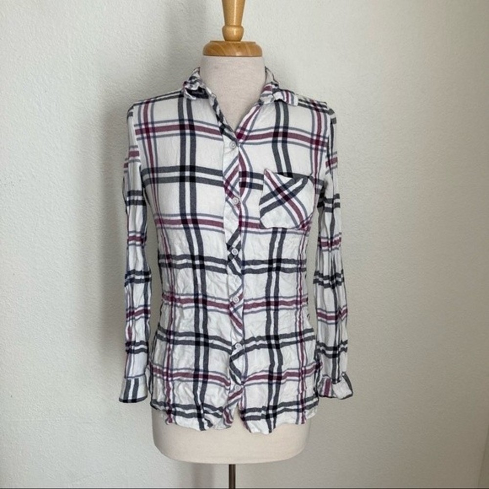 Beachlunchlounge Bailey plaid button down shirt long sleeve soft preppy